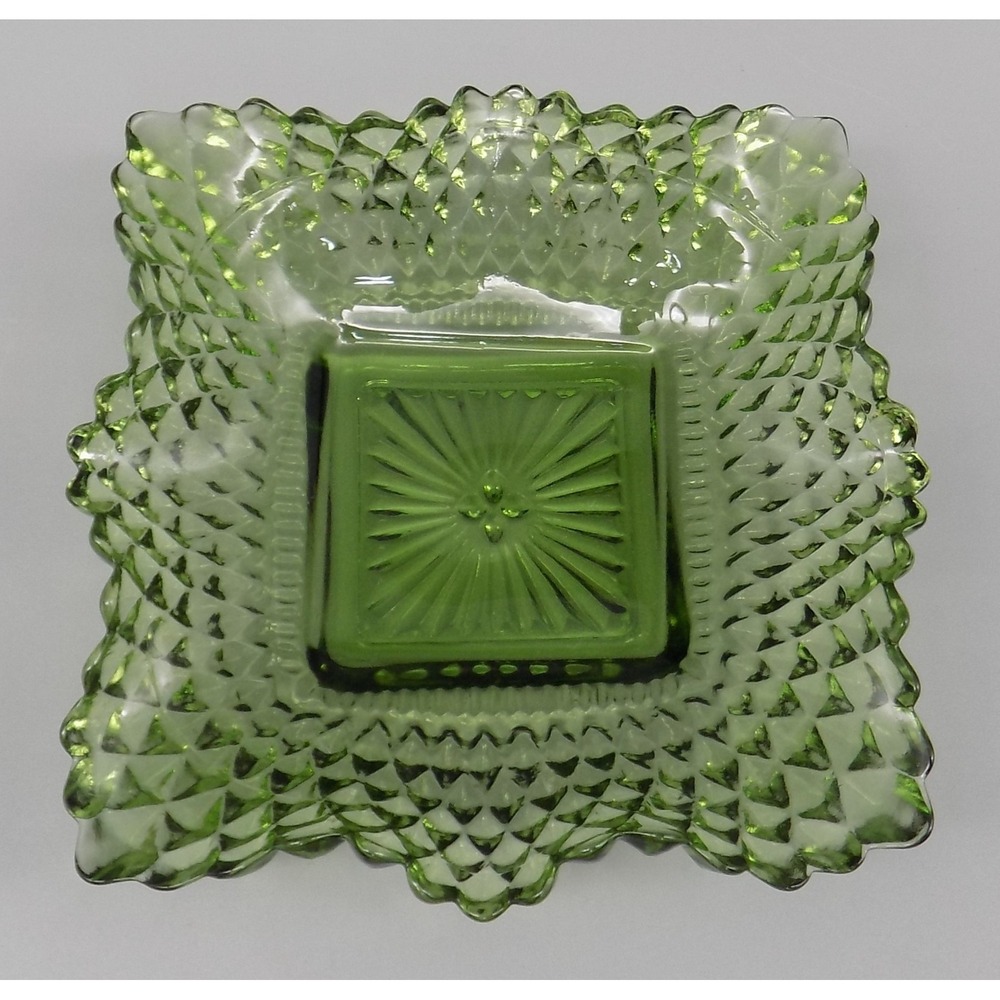 Green Traditions Federal Glass Co Candy Dish  4" Bon Bon Nut Plate